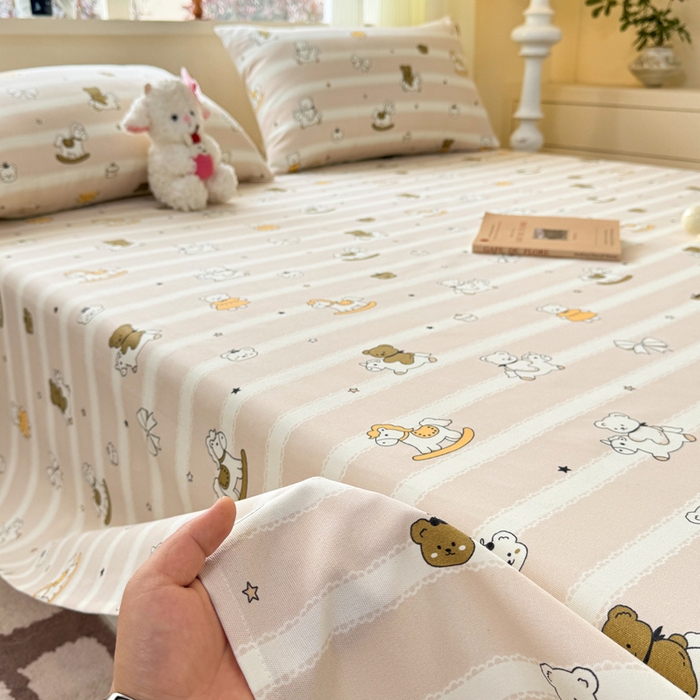 91家纺网 家纺一手货源 找家纺 红日子纺织品 2026新款老粗布原棉床单单床单床单单件 熊棠