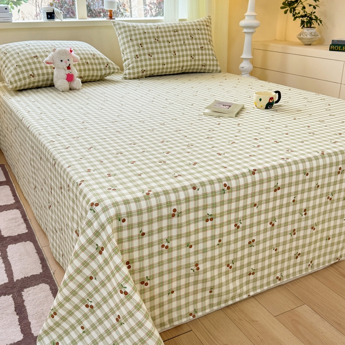 91家纺网 家纺一手货源 找家纺 红日子纺织品 2026新款老粗布原棉床单单床单床单单件 樱格