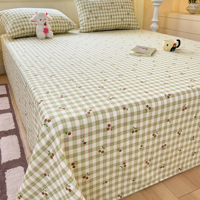 91家纺网 家纺一手货源 找家纺 红日子纺织品 2026新款老粗布原棉床单单床单床单单件 樱格