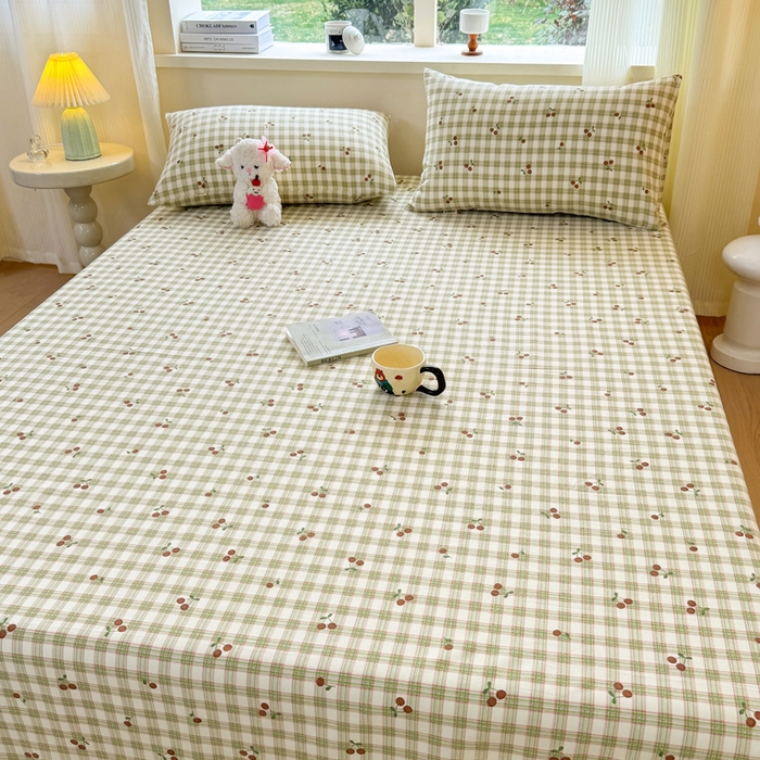 91家纺网 家纺一手货源 找家纺 红日子纺织品 2026新款老粗布原棉床单单床单床单单件 樱格