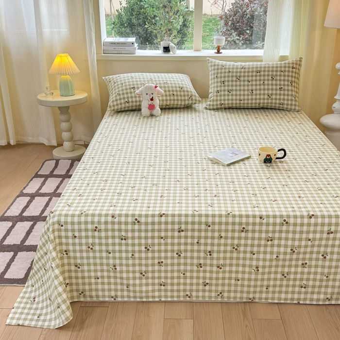 91家纺网 家纺一手货源 找家纺 红日子纺织品 2026新款老粗布原棉床单单床单床单单件 樱格