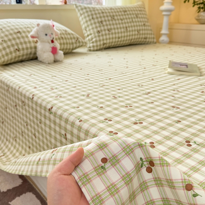 91家纺网 家纺一手货源 找家纺 红日子纺织品 2026新款老粗布原棉床单单床单床单单件 樱格