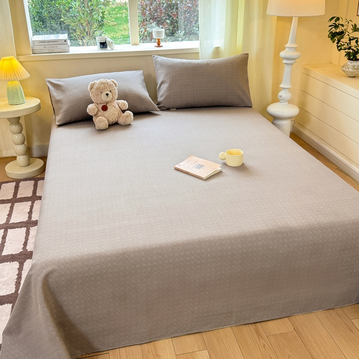 91家纺网 家纺一手货源 找家纺 红日子纺织品 2026新款老粗布原棉床单单床单床单单件 棕柯