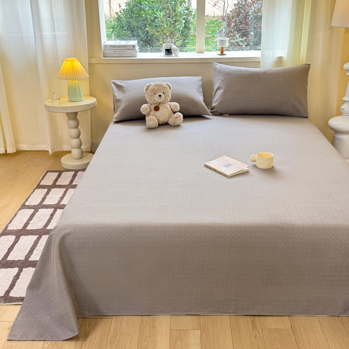 91家纺网 家纺一手货源 找家纺 红日子纺织品 2026新款老粗布原棉床单单床单床单单件 棕柯