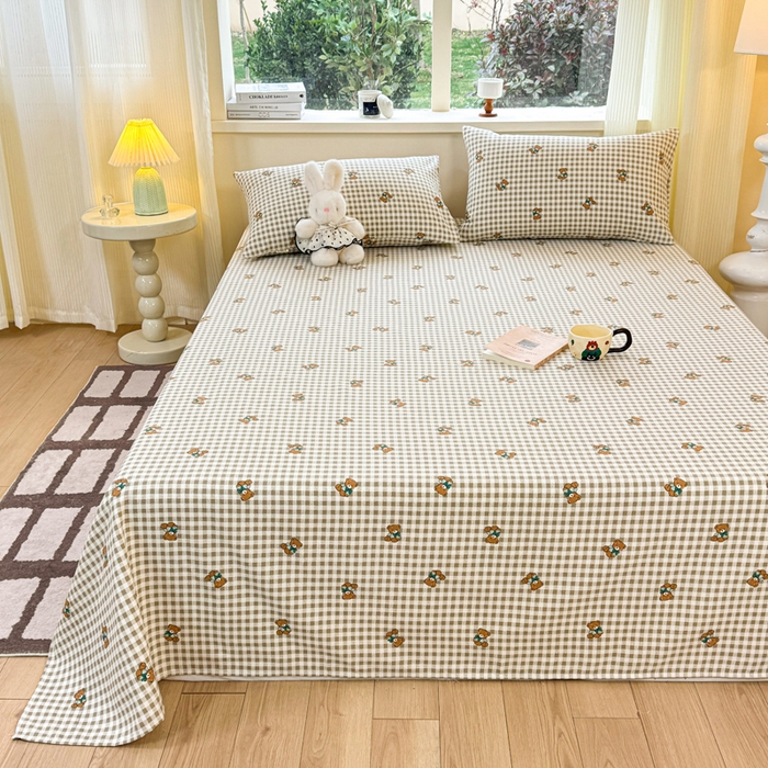 91家纺网 家纺一手货源 找家纺 红日子纺织品 2026新款老粗布原棉床单单床单床单单件 棕萱