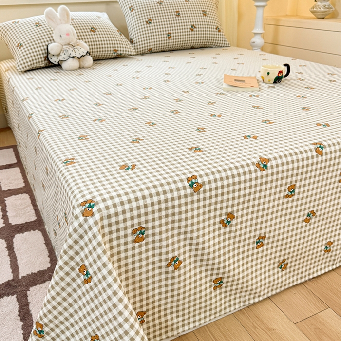 91家纺网 家纺一手货源 找家纺 红日子纺织品 2026新款老粗布原棉床单单床单床单单件 棕萱