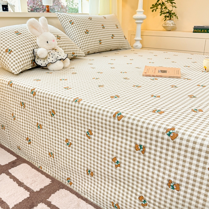 91家纺网 家纺一手货源 找家纺 红日子纺织品 2026新款老粗布原棉床单单床单床单单件 棕萱