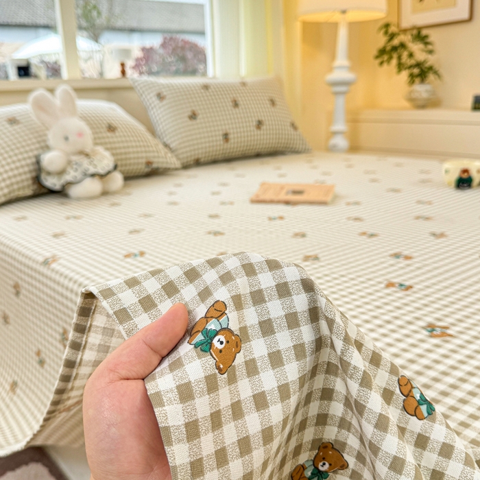 91家纺网 家纺一手货源 找家纺 红日子纺织品 2026新款老粗布原棉床单单床单床单单件 棕萱