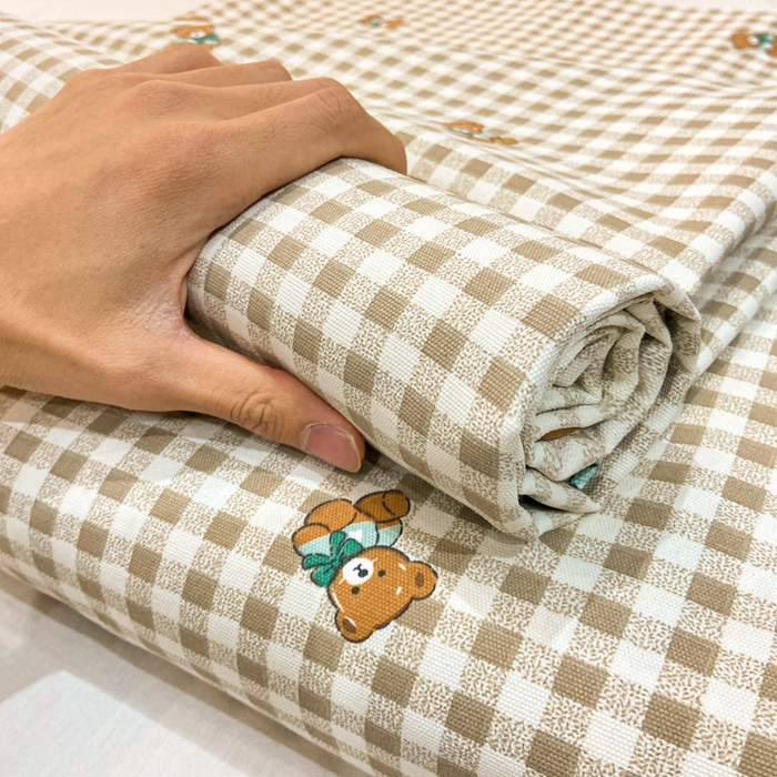 91家纺网 家纺一手货源 找家纺 红日子纺织品 2026新款老粗布原棉床单单床单床单单件 棕萱