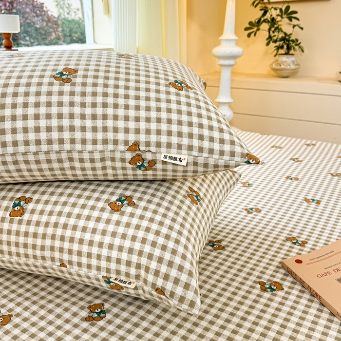 91家纺网 家纺一手货源 找家纺 红日子纺织品 2026新款老粗布原棉床单单床单床单单件 棕萱