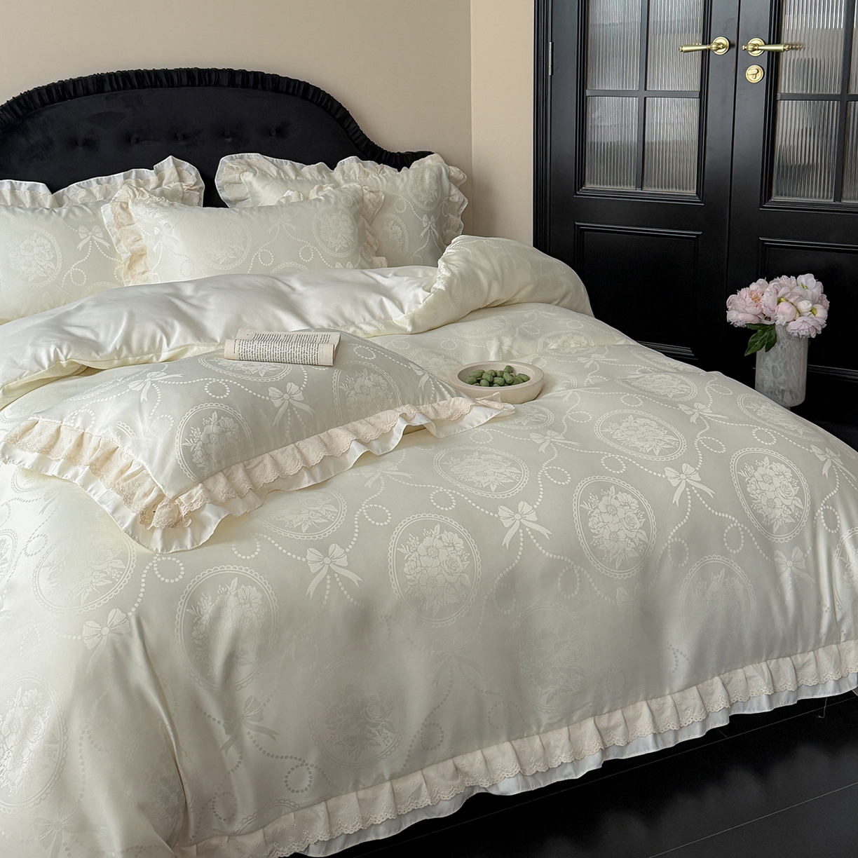 91家纺网 家纺一手货源 找家纺 （总）优悦生活馆 2025新款纯色高克重牛奶绒刺绣四件套-理享家