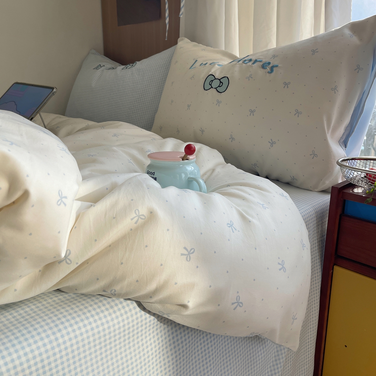 91家纺网 家纺一手货源 找家纺 （总）沐慕 2026新款大贴布绣云朵棉四件套