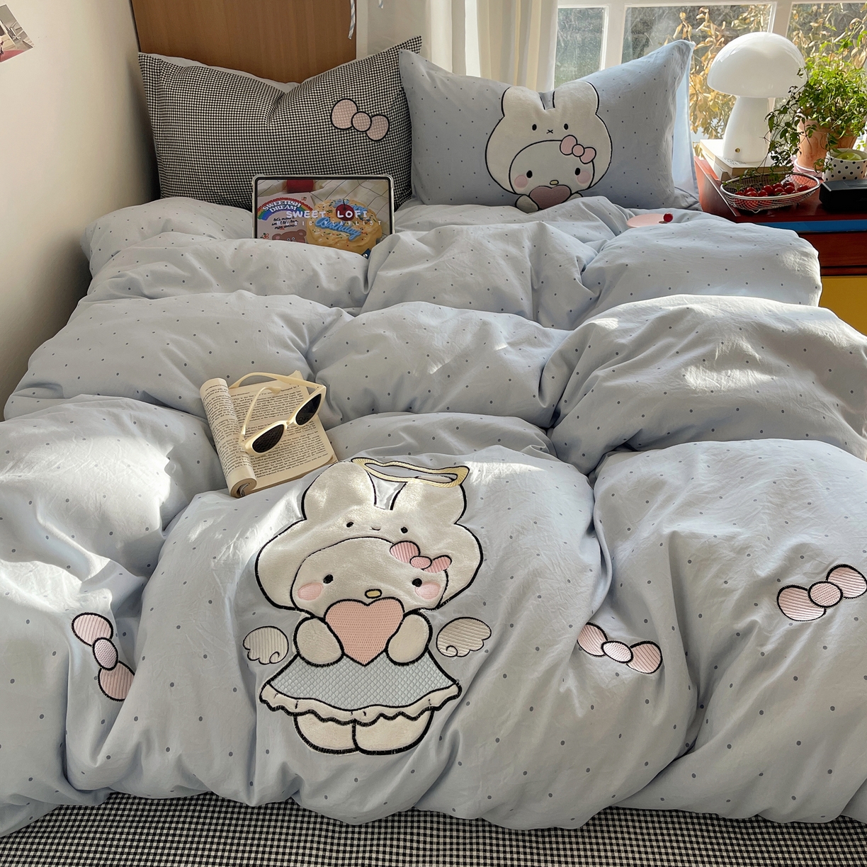 91家纺网 家纺一手货源 找家纺 （总）沐慕 2026新款大贴布绣云朵棉四件套