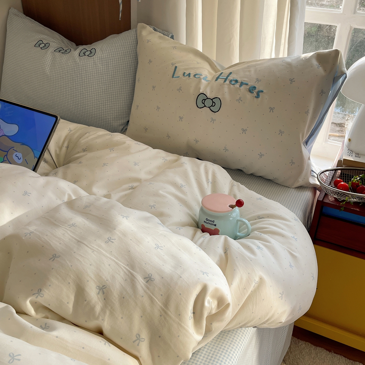 91家纺网 家纺一手货源 找家纺 （总）沐慕 2026新款大贴布绣云朵棉四件套