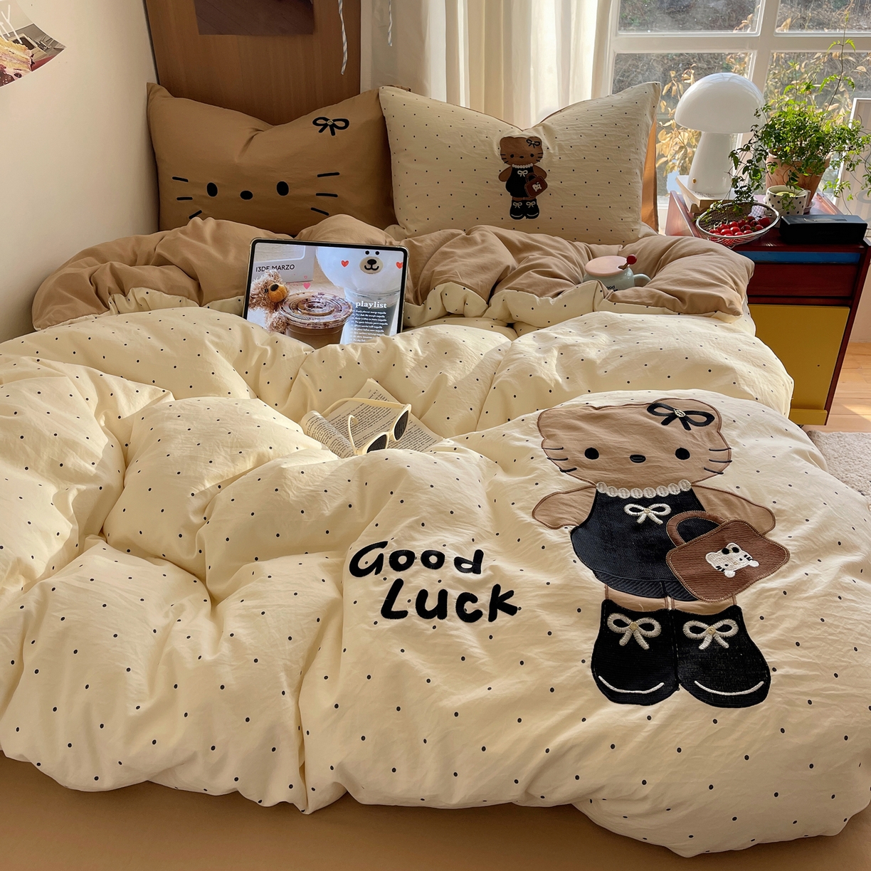 91家纺网 家纺一手货源 找家纺 沐慕 2026新款大贴布绣云朵棉四件套 Coco小姐