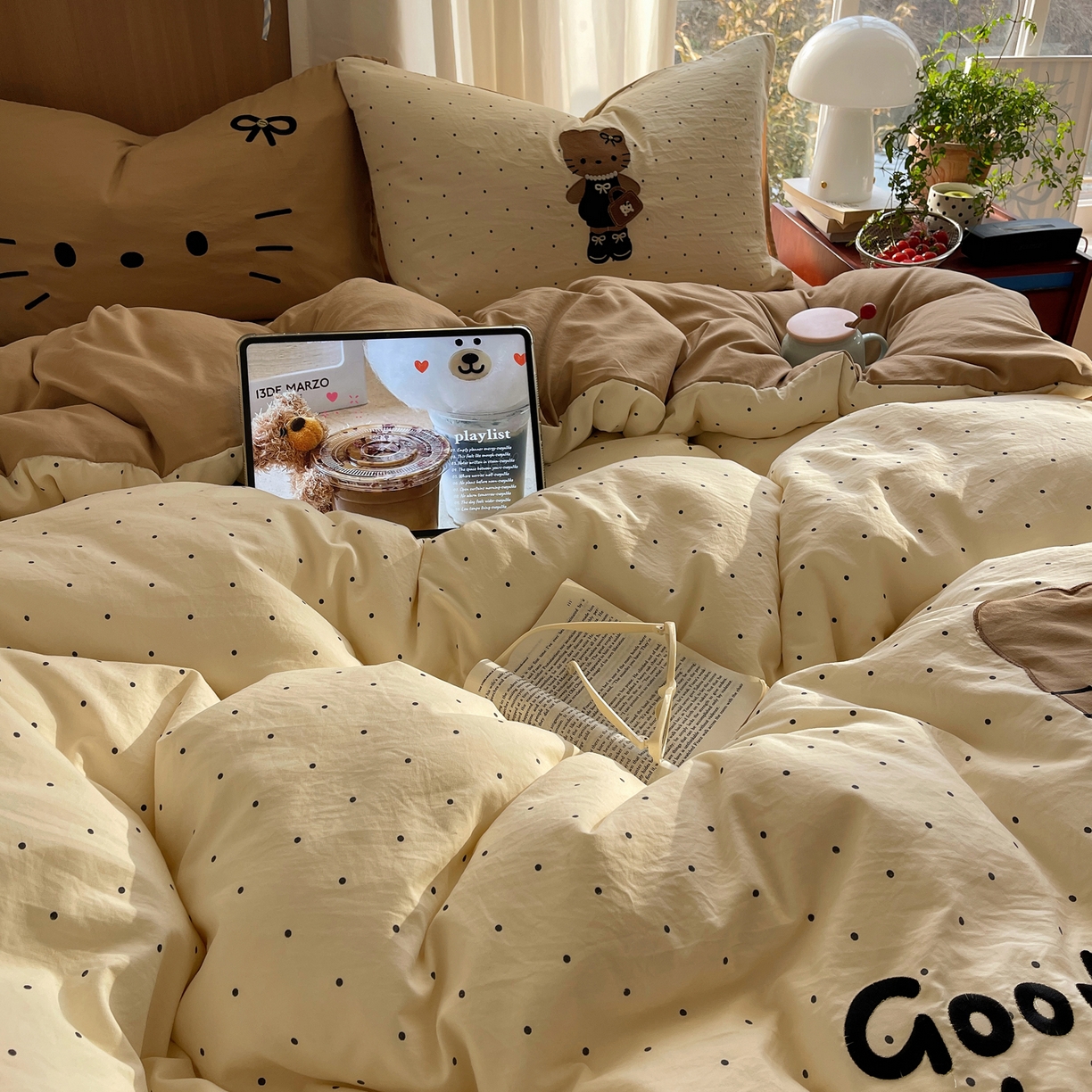 91家纺网 家纺一手货源 找家纺 沐慕 2026新款大贴布绣云朵棉四件套 Coco小姐