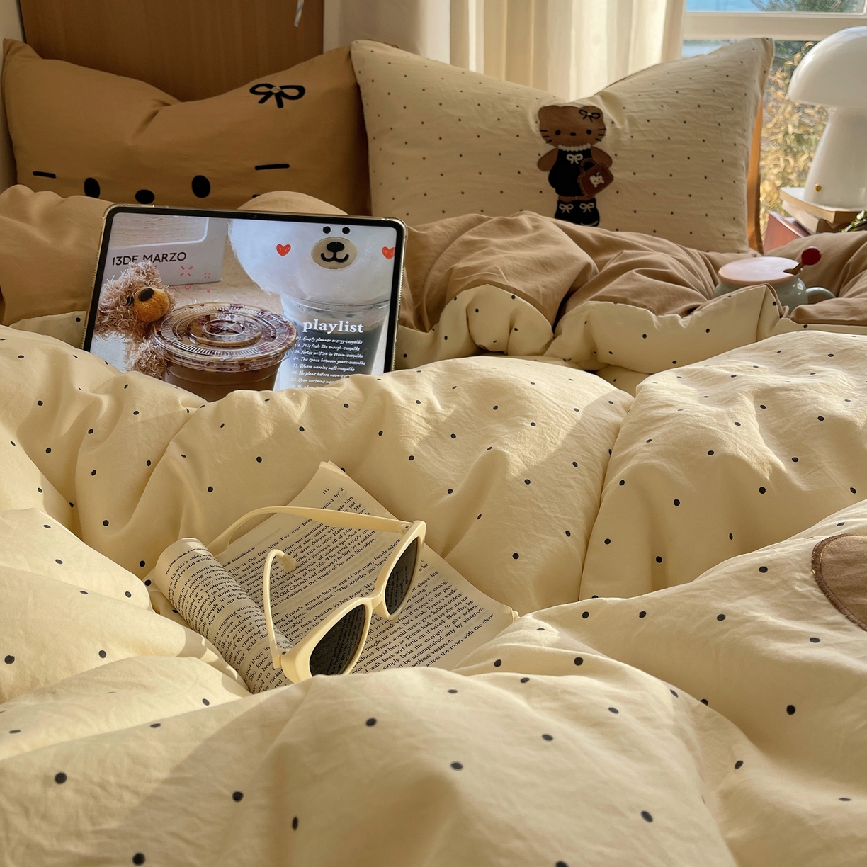 91家纺网 家纺一手货源 找家纺 沐慕 2026新款大贴布绣云朵棉四件套 Coco小姐