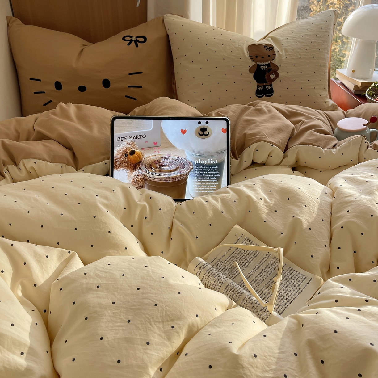 91家纺网 家纺一手货源 找家纺 沐慕 2026新款大贴布绣云朵棉四件套 Coco小姐