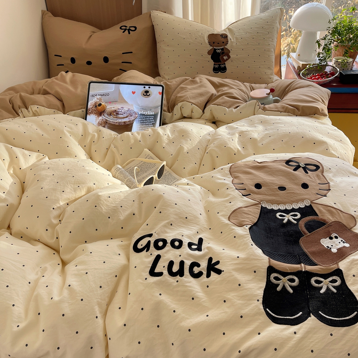 91家纺网 家纺一手货源 找家纺 沐慕 2026新款大贴布绣云朵棉四件套 Coco小姐