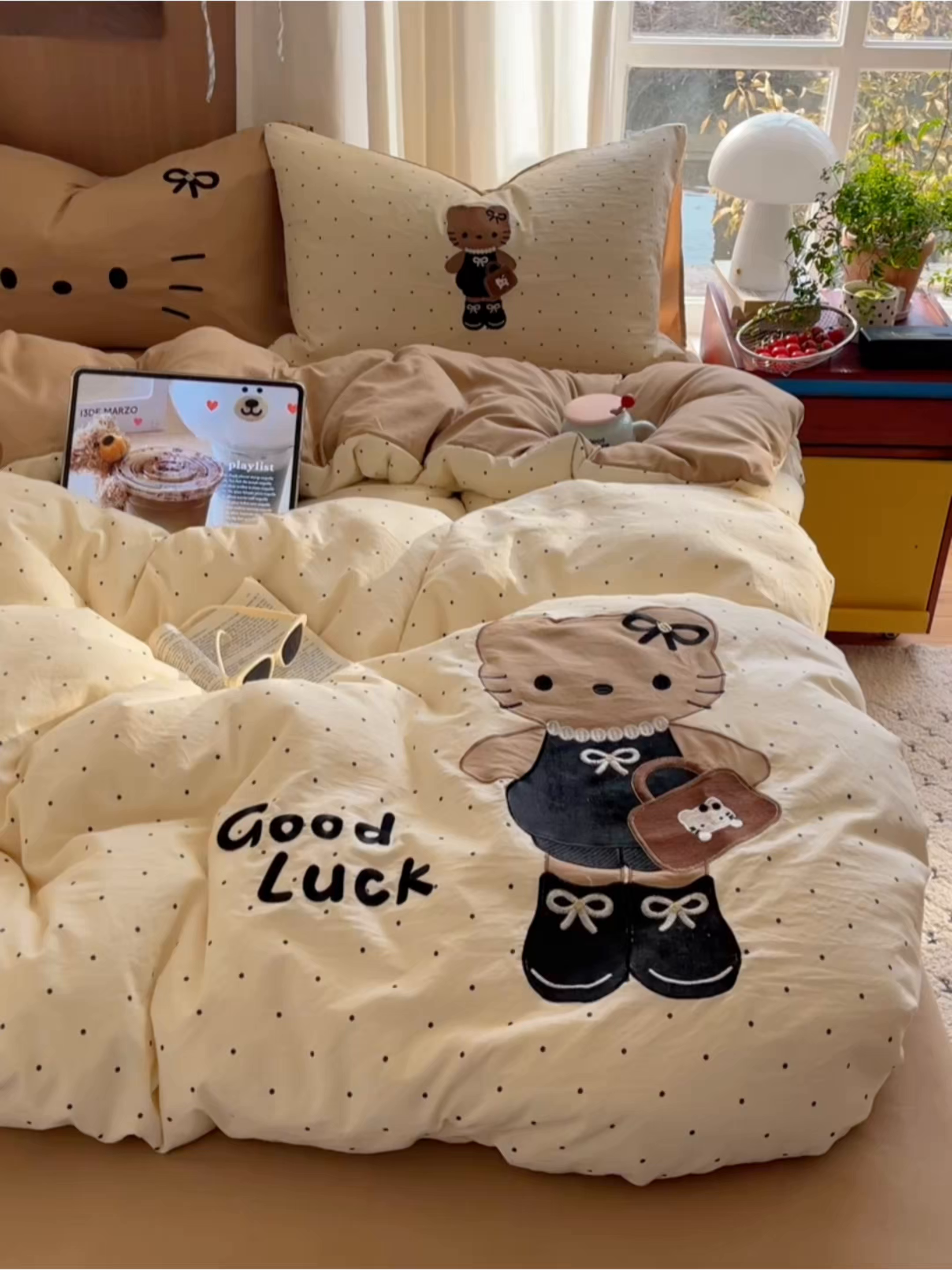 91家纺网 家纺一手货源 找家纺 沐慕 2026新款大贴布绣云朵棉四件套 Coco小姐