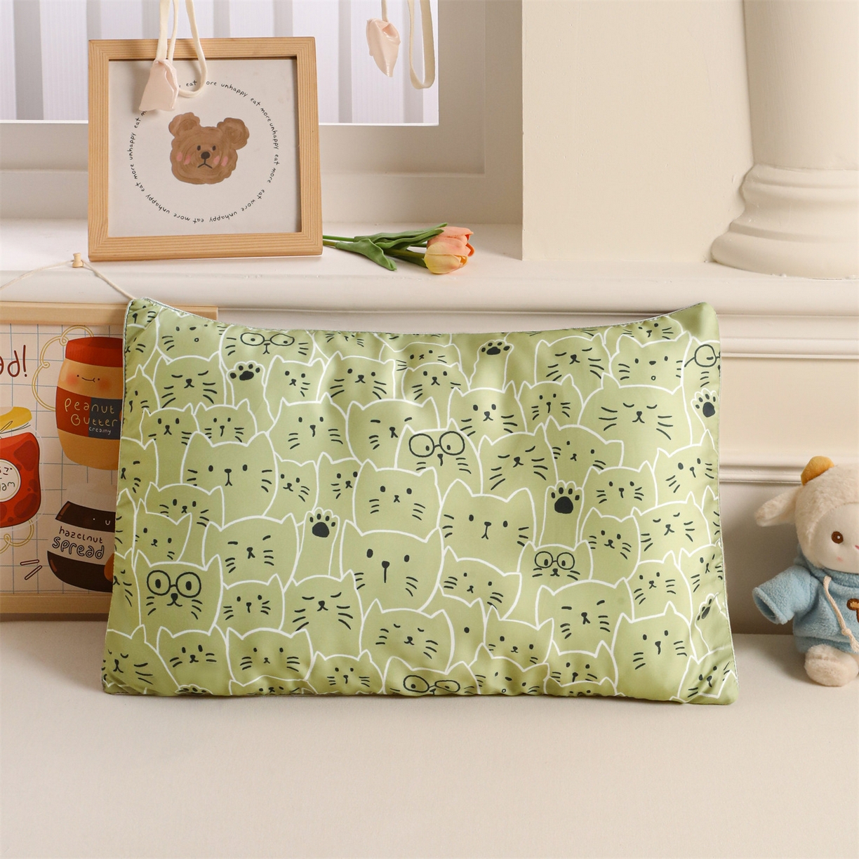 91家纺网 家纺一手货源 找家纺 布凡家居 2026新款A类60支莱赛尔天丝枕套 枕套单件 猫猫头