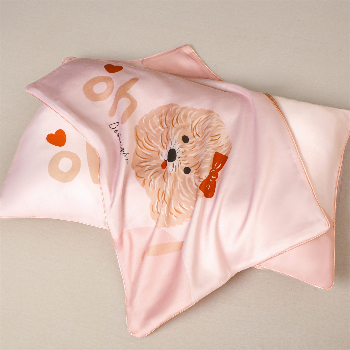 91家纺网 家纺一手货源 找家纺 布凡家居 2026新款A类60支莱赛尔天丝枕套 枕套单件 晚安小狗