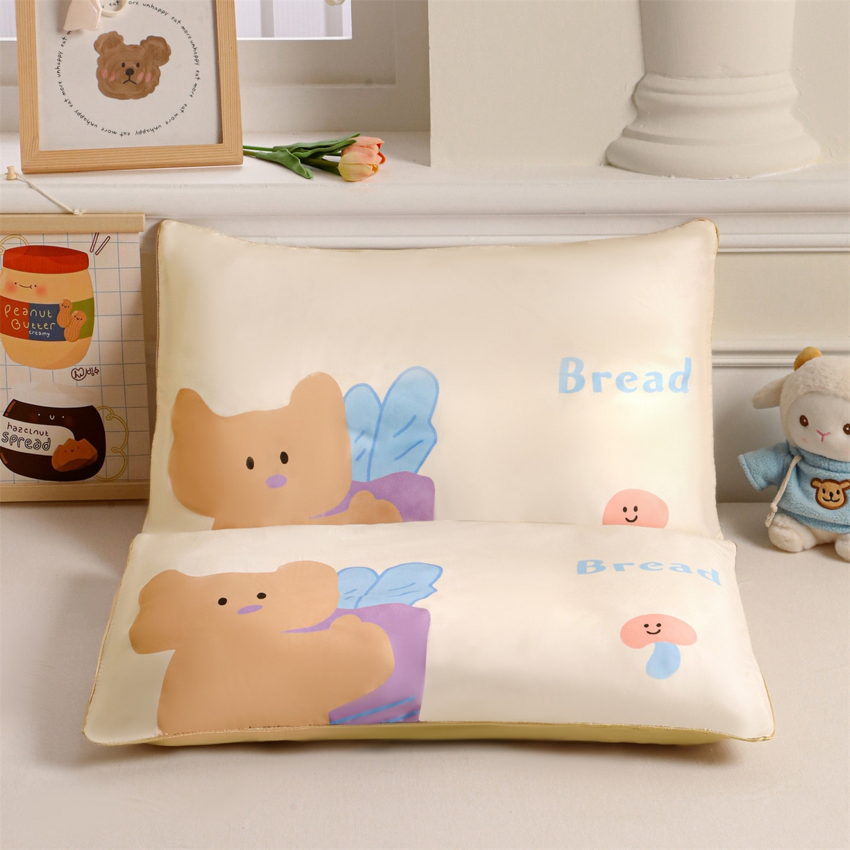 91家纺网 家纺一手货源 找家纺 布凡家居 2026新款A类60支莱赛尔天丝枕套 枕套单件 萝卜熊