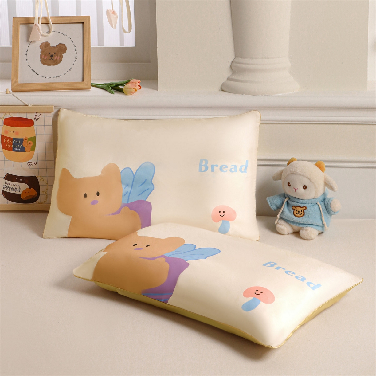 91家纺网 家纺一手货源 找家纺 布凡家居 2026新款A类60支莱赛尔天丝枕套 枕套单件 萝卜熊