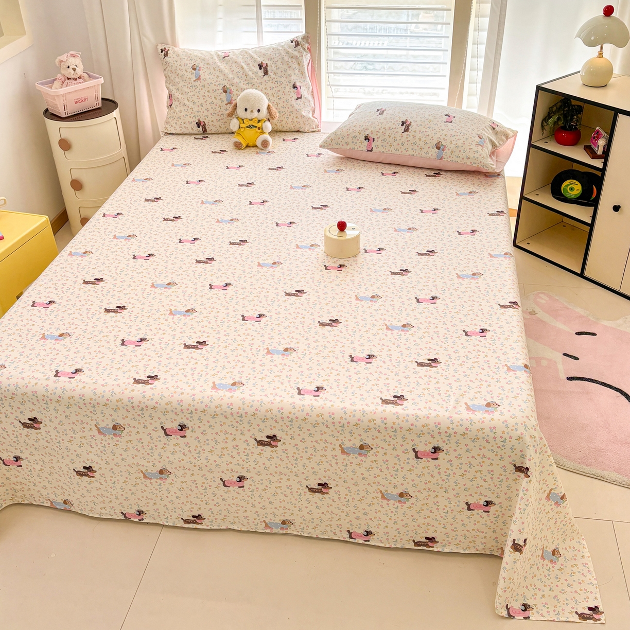 91家纺网 家纺一手货源 找家纺 雅居纺家纺 2026新款A版全棉B版凉感夏被夏凉被空调被 夏被 碎花腊肠狗