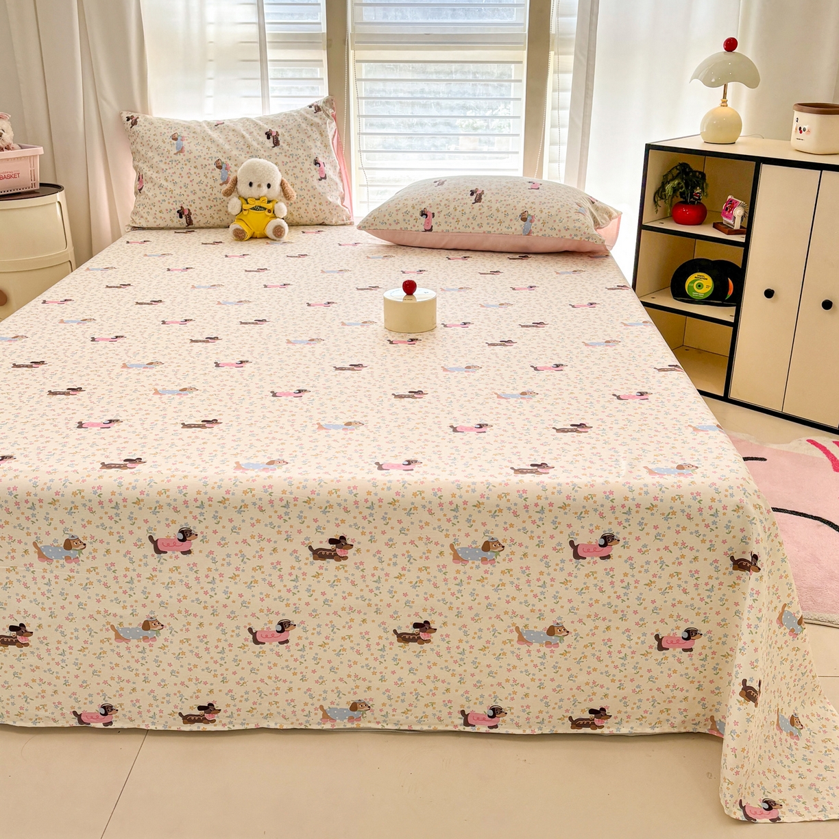 91家纺网 家纺一手货源 找家纺 雅居纺家纺 2026新款A版全棉B版凉感夏被夏凉被空调被 夏被 碎花腊肠狗