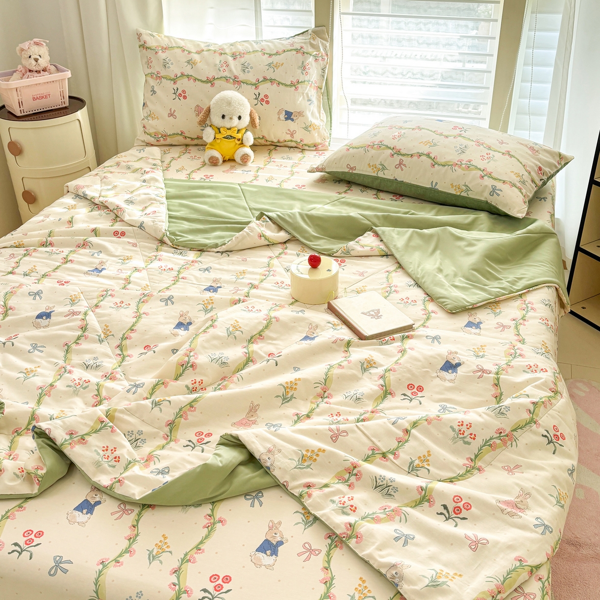 91家纺网 家纺一手货源 找家纺 雅居纺家纺 2026新款A版全棉B版凉感夏被夏凉被空调被 夏被 花园秘境