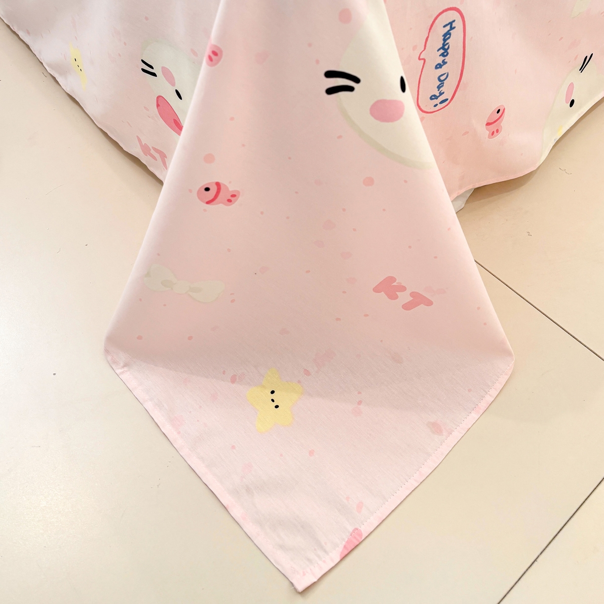 91家纺网 家纺一手货源 找家纺 雅居纺家纺 2026新款全棉纯棉单床单床笠枕套单件单品系列 单品 快乐小猫