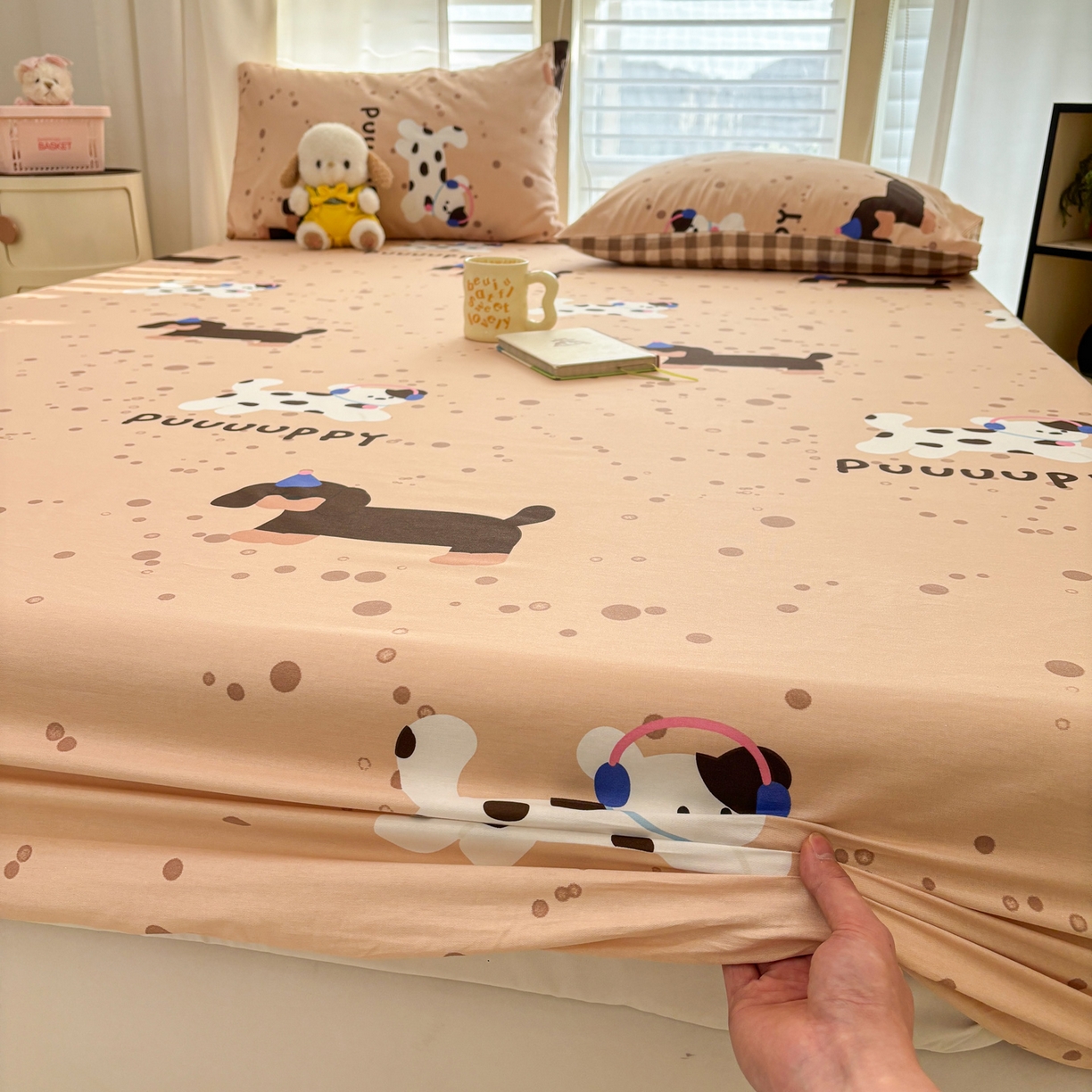 91家纺网 家纺一手货源 找家纺 雅居纺家纺 2026新款全棉纯棉单床单床笠枕套单件单品系列 单品 斑点狗