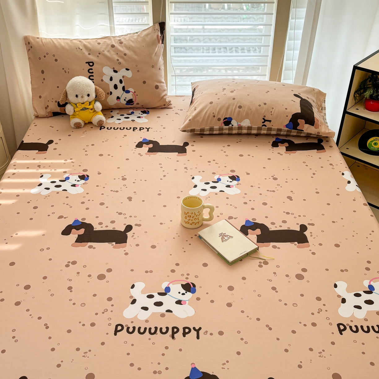 91家纺网 家纺一手货源 找家纺 雅居纺家纺 2026新款全棉纯棉单床单床笠枕套单件单品系列 单品 斑点狗