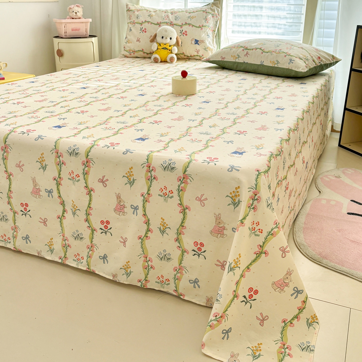 91家纺网 家纺一手货源 找家纺 雅居纺家纺 2026新款全棉纯棉单床单床笠枕套单件单品系列 单品 花园秘境