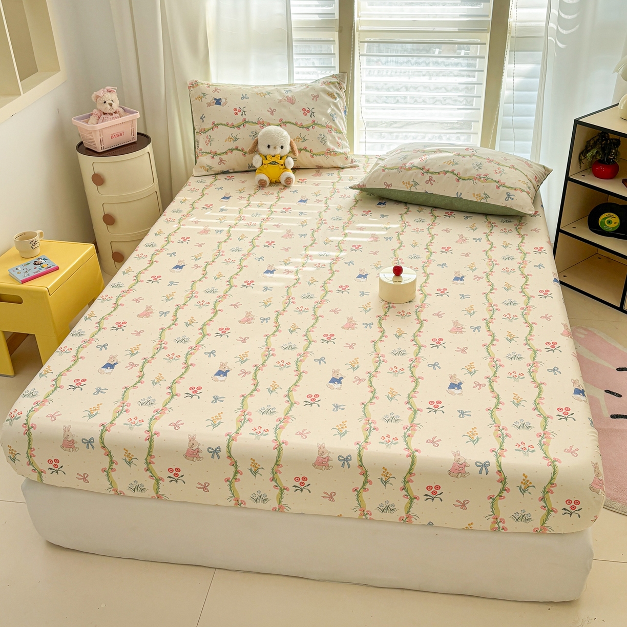 91家纺网 家纺一手货源 找家纺 雅居纺家纺 2026新款全棉纯棉单床单床笠枕套单件单品系列 单品 花园秘境