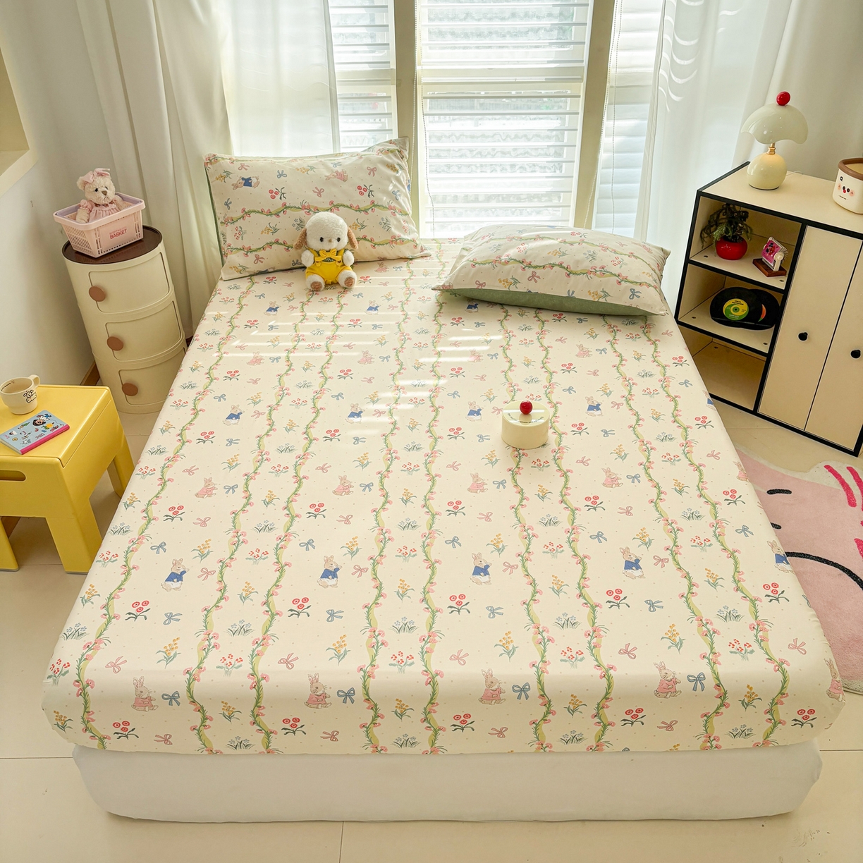 91家纺网 家纺一手货源 找家纺 雅居纺家纺 2026新款全棉纯棉单床单床笠枕套单件单品系列 单品 花园秘境