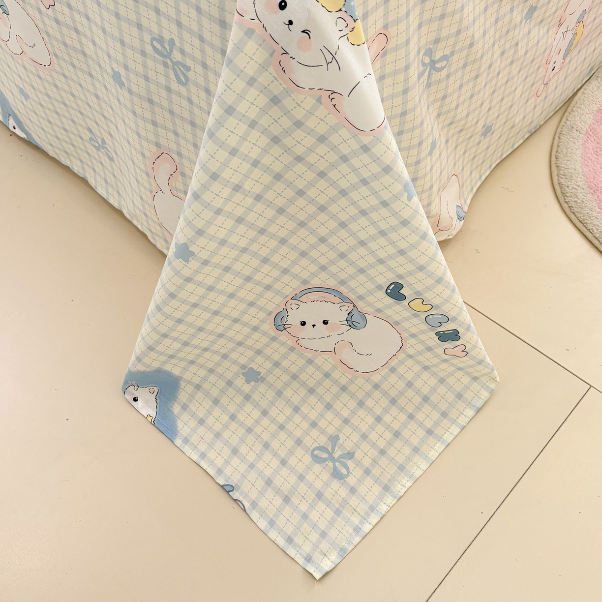 91家纺网 家纺一手货源 找家纺 雅居纺家纺 2026新款全棉纯棉单床单床笠枕套单件单品系列 单品 贪睡猫猫