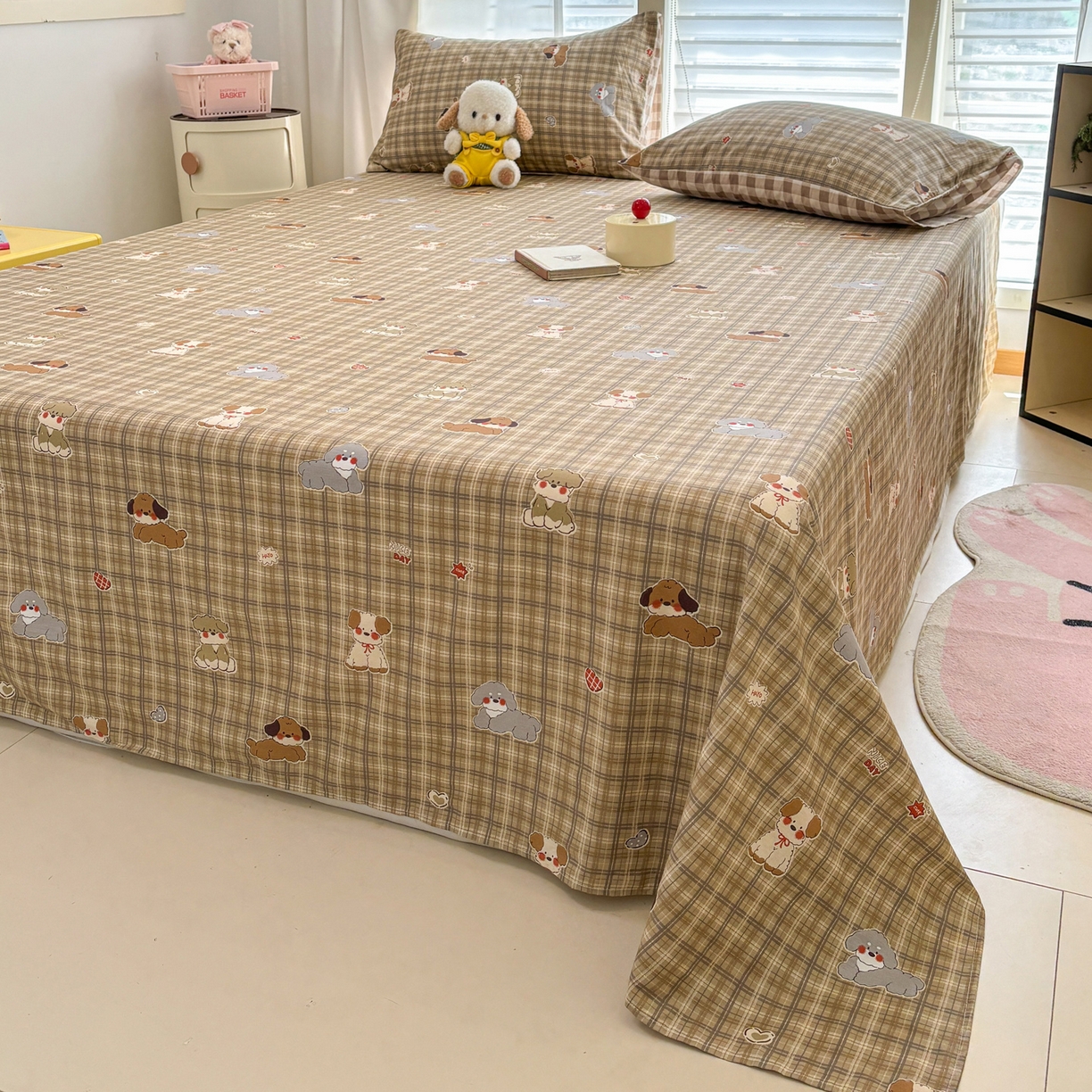 91家纺网 家纺一手货源 找家纺 雅居纺家纺 2026新款全棉纯棉单床单床笠枕套单件单品系列 单品 HI 小狗