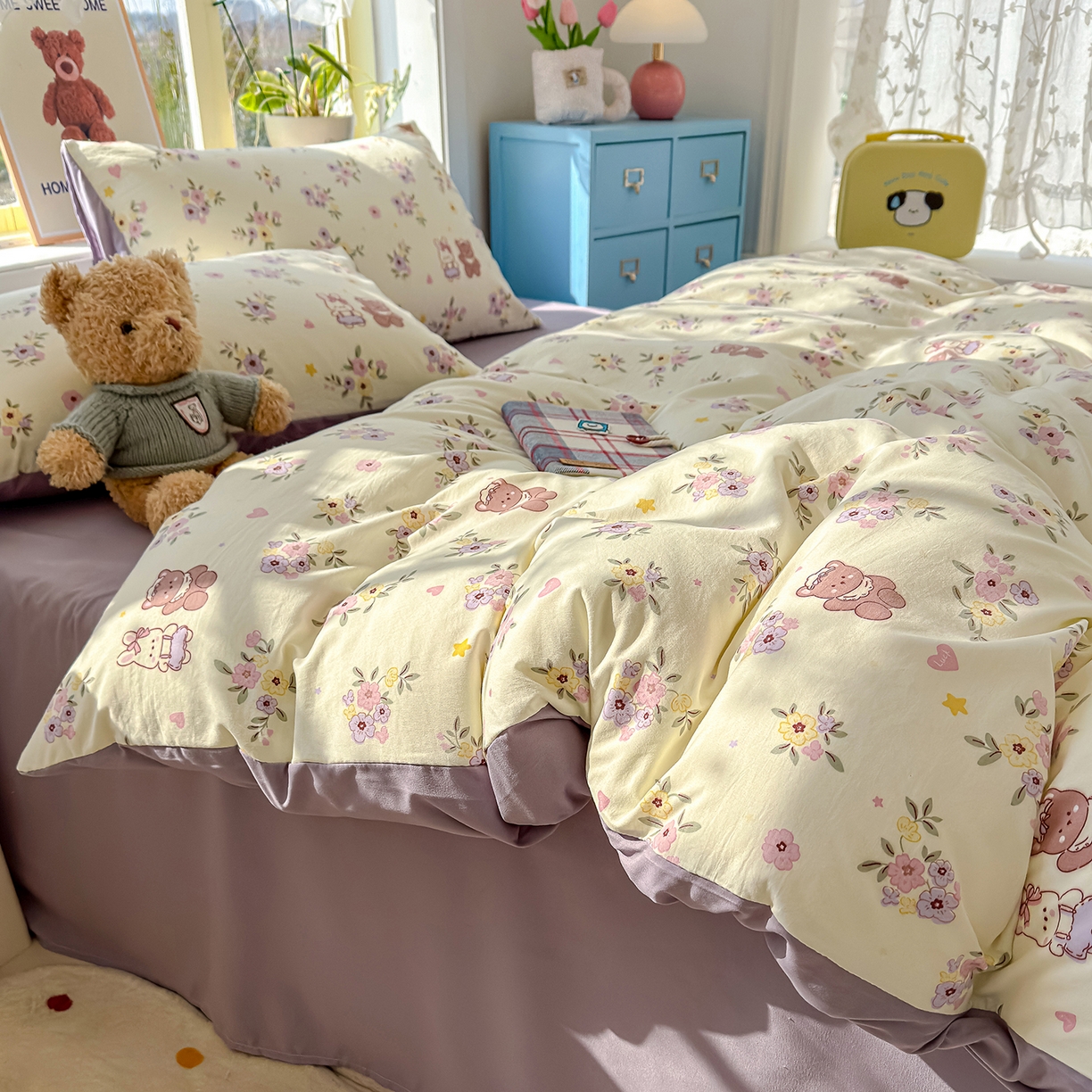 91家纺网 家纺一手货源 找家纺 （总）元禾 2026新款A类古法水洗仿棉云感纱四件套