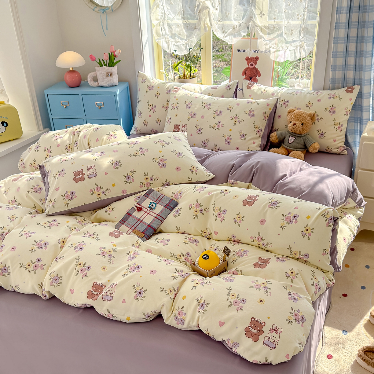 91家纺网 家纺一手货源 找家纺 （总）元禾 2026新款A类古法水洗仿棉云感纱四件套