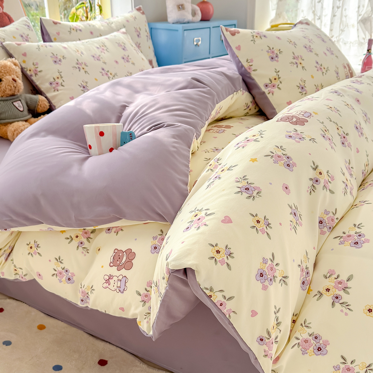 91家纺网 家纺一手货源 找家纺 （总）元禾 2026新款A类古法水洗仿棉云感纱四件套