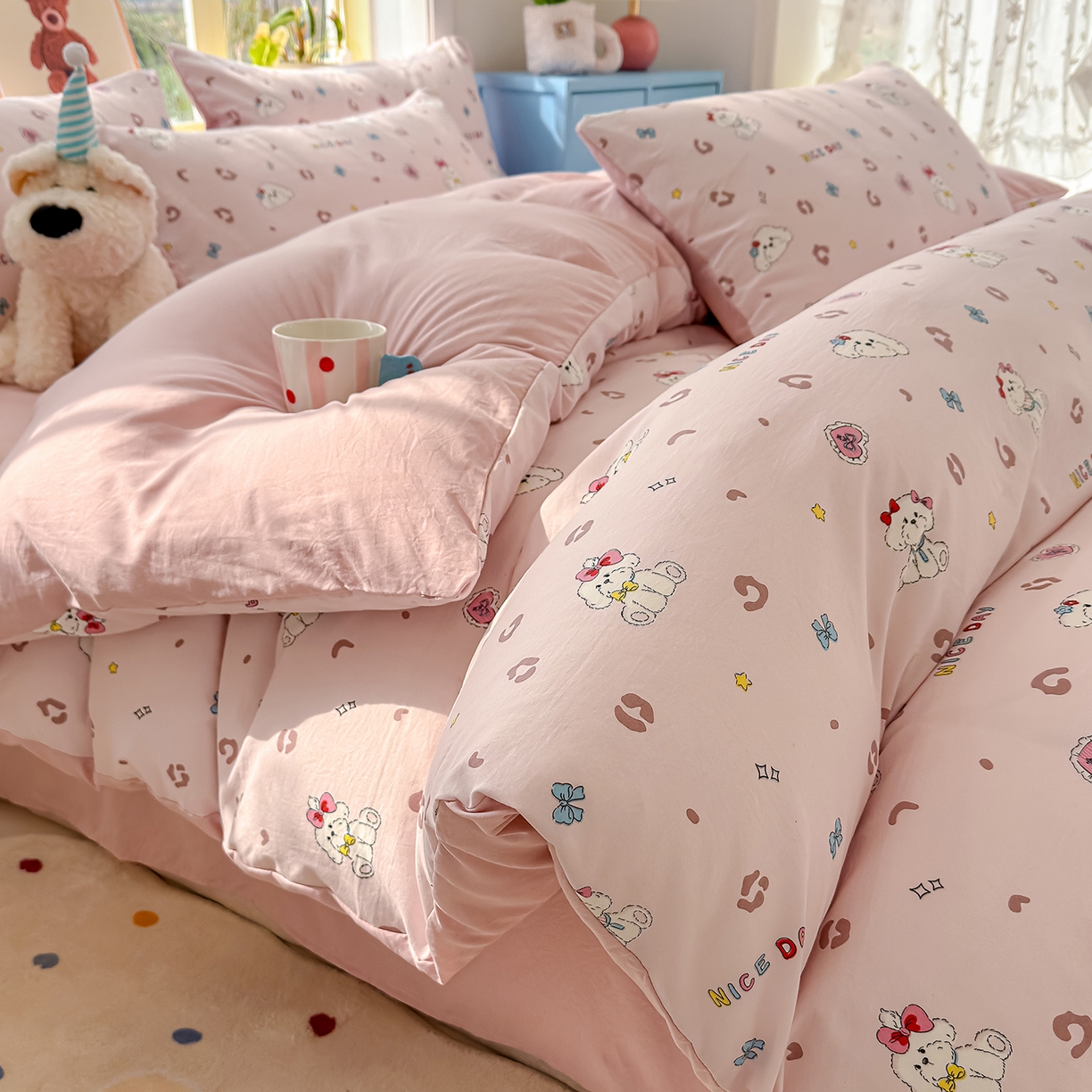 91家纺网 家纺一手货源 找家纺 （总）元禾 2026新款A类古法水洗仿棉云感纱四件套