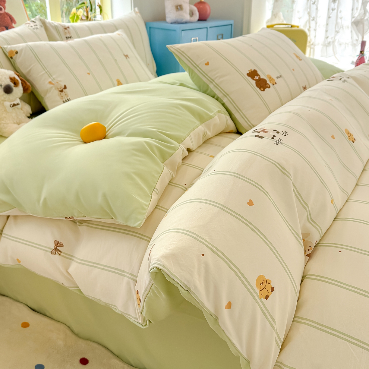 91家纺网 家纺一手货源 找家纺 （总）元禾 2026新款A类古法水洗仿棉云感纱四件套