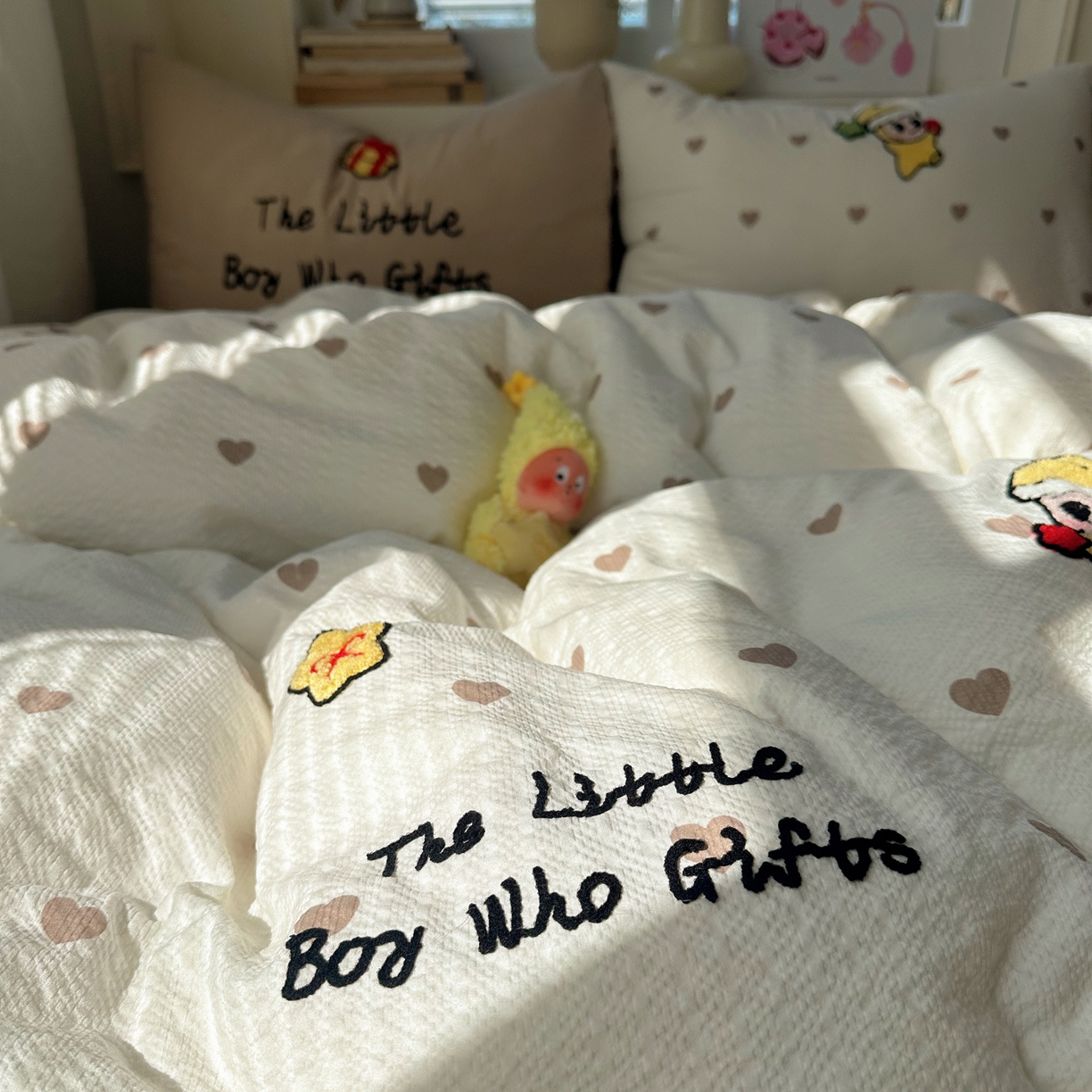 91家纺网 家纺一手货源 找家纺 顾里家纺 2026春夏新款ins可爱风云朵毛巾绣四件套（会员-3元  床笠定制不退换0 星星宝宝