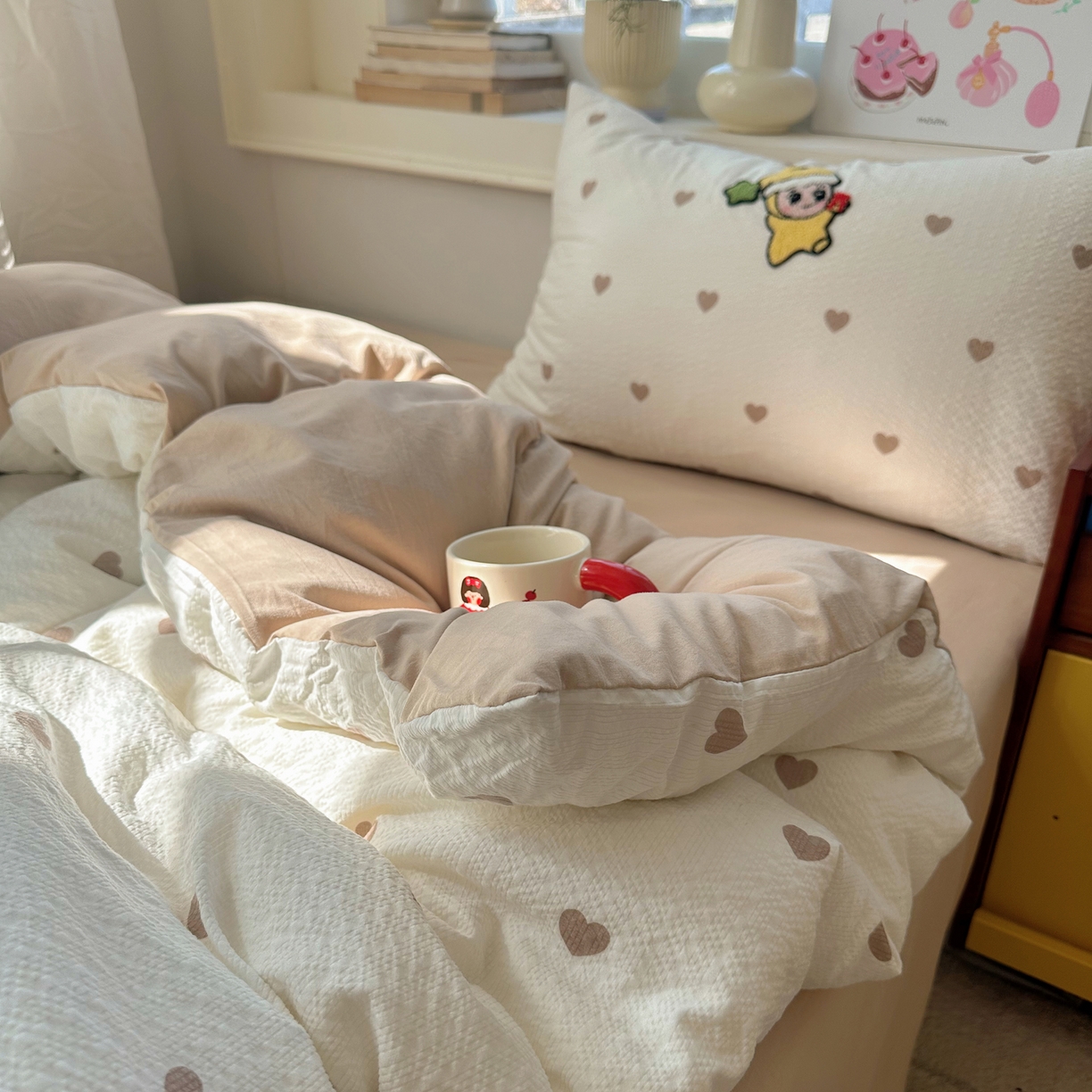 91家纺网 家纺一手货源 找家纺 顾里家纺 2026春夏新款ins可爱风云朵毛巾绣四件套（会员-3元  床笠定制不退换0 星星宝宝