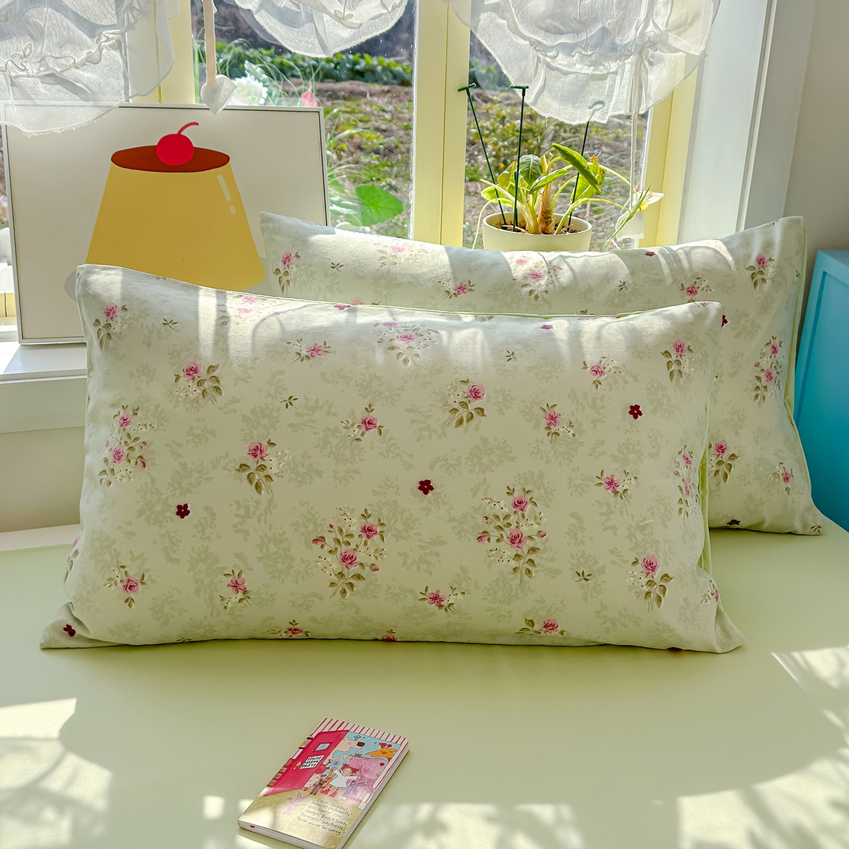 91家纺网 家纺一手货源 找家纺 元禾 2026新款A类古法水洗仿棉云感纱四件套 玫瑰庄园