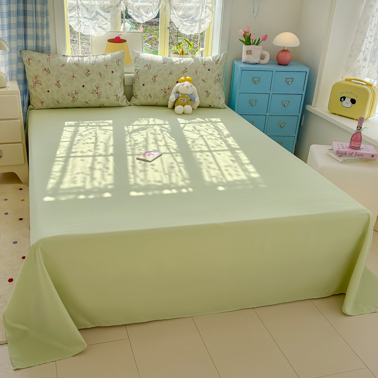 91家纺网 家纺一手货源 找家纺 元禾 2026新款A类古法水洗仿棉云感纱四件套 玫瑰庄园