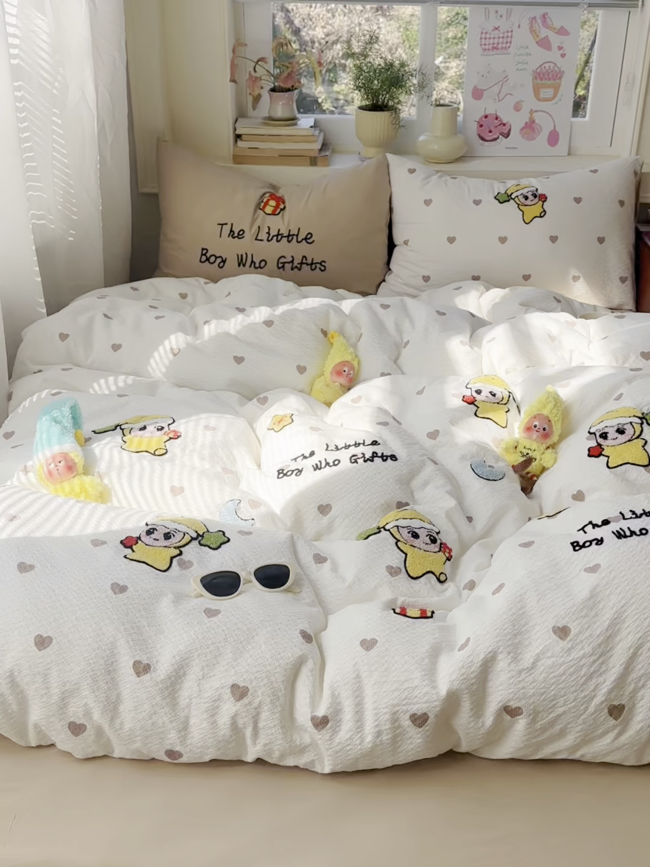 91家纺网 家纺一手货源 找家纺 顾里家纺 2026春夏新款ins可爱风云朵毛巾绣四件套（会员-3元  床笠定制不退换0 星星宝宝