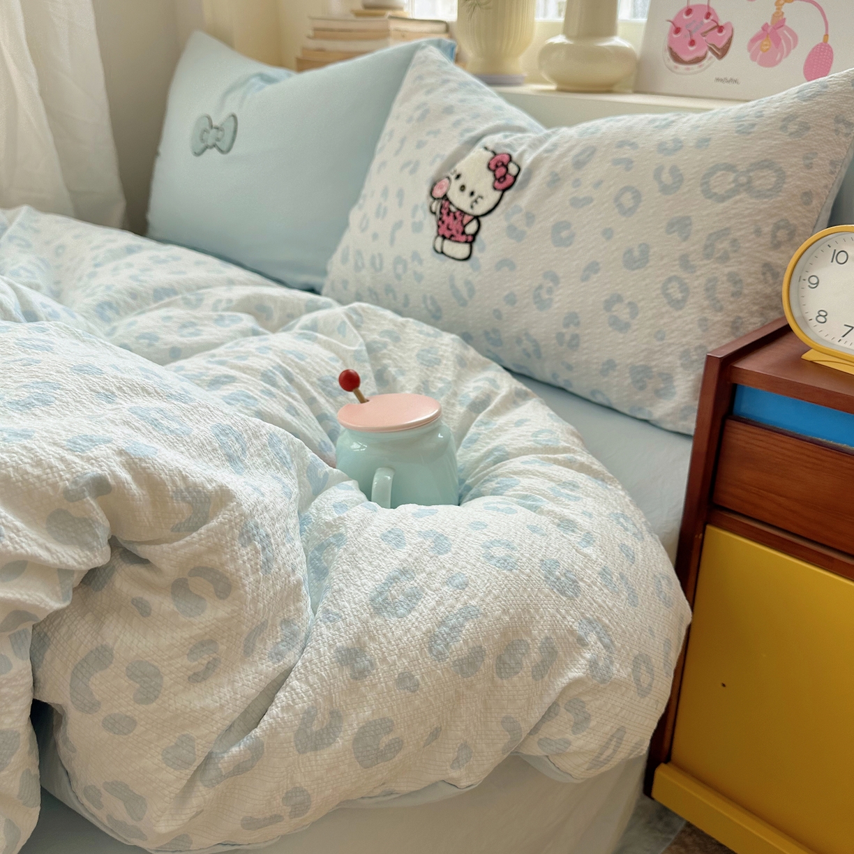 91家纺网 家纺一手货源 找家纺 顾里家纺 2026春夏新款ins可爱风云朵毛巾绣四件套（会员-3元  床笠定制不退换0 自拍喵喵